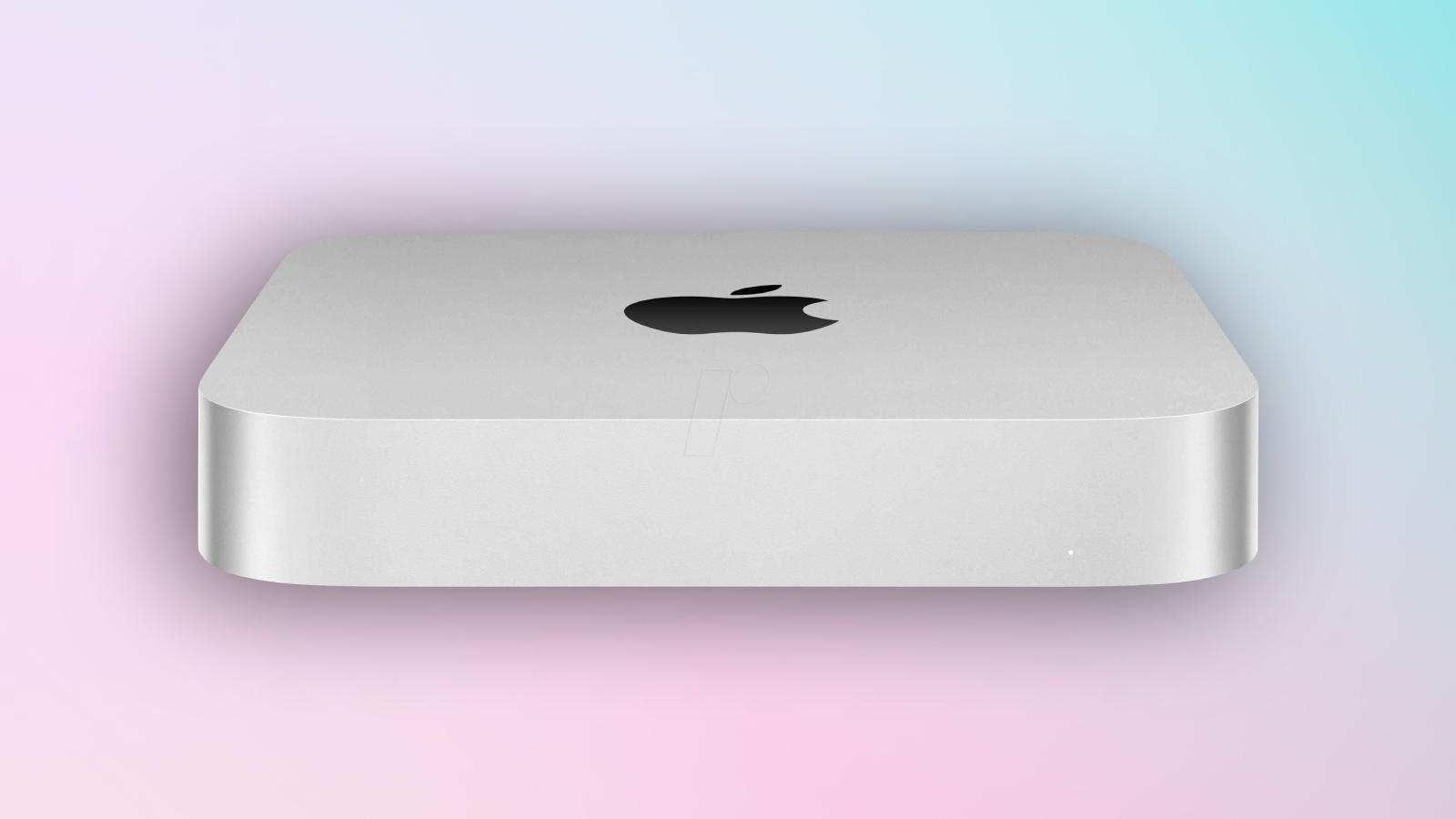 M2 Mac Mini on a gradient background