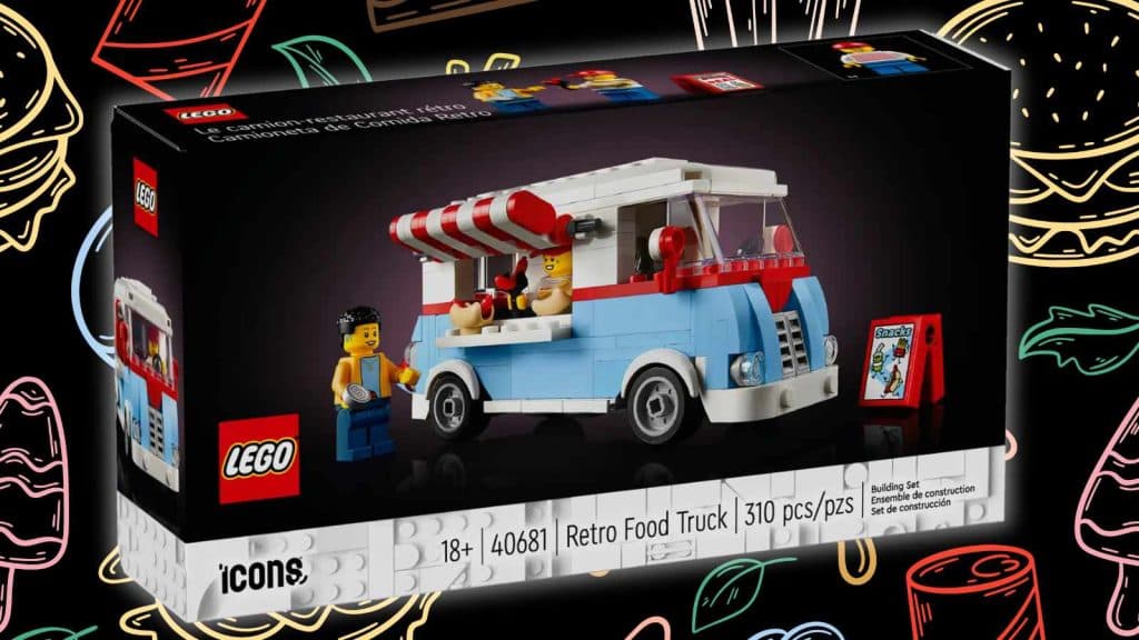 LEGO Icons Retro Food Truck on food background