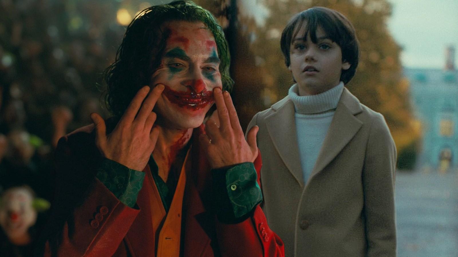 Joaquin Phoenix as the Joker and Bruce Wayne in Joker