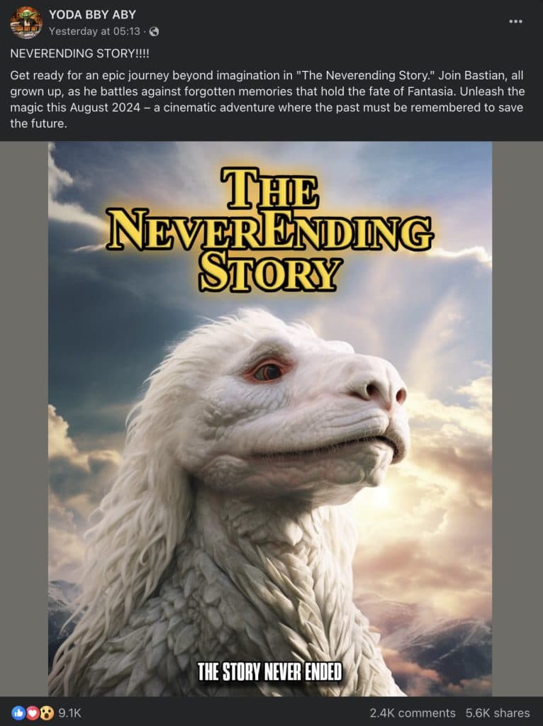 The fake poster for the NeverEnding Story sequel