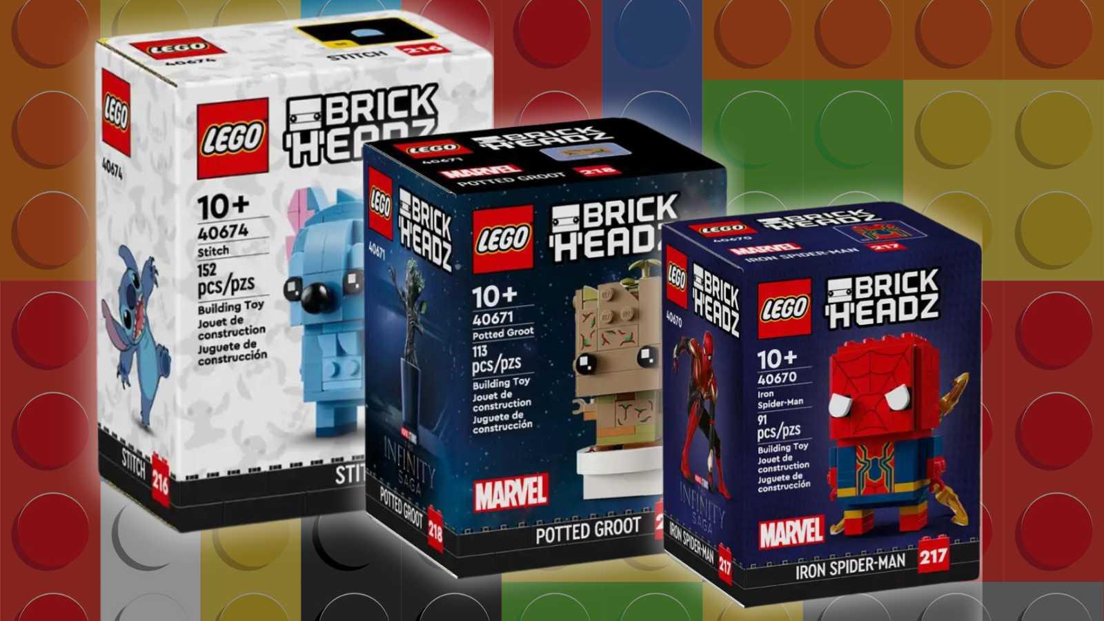 New LEGO BrickHeadz sets on LEGO background