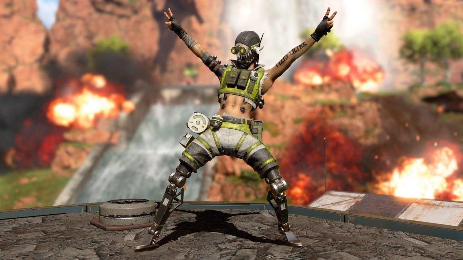Apex Legends Octane posing in front of the camera