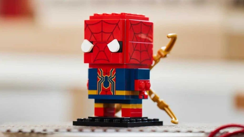 LEGO BrickHeadz Iron Spider-Man on display.