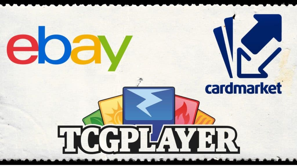 TCG Player, eBay and Cardmarket logos
