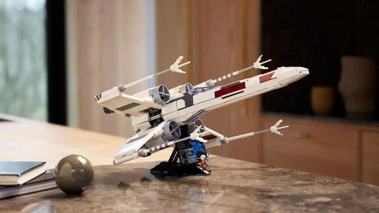 LEGO Star Wars X-Wing Starfighter on display