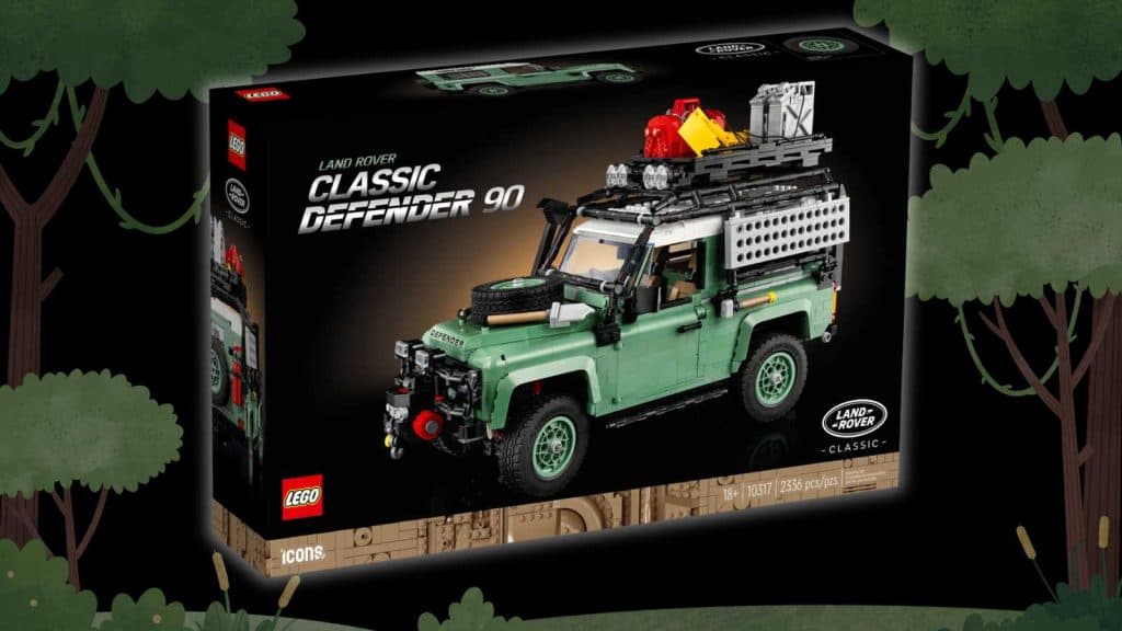 LEGO Icons Land Rover Classic Defender 90 on nature background