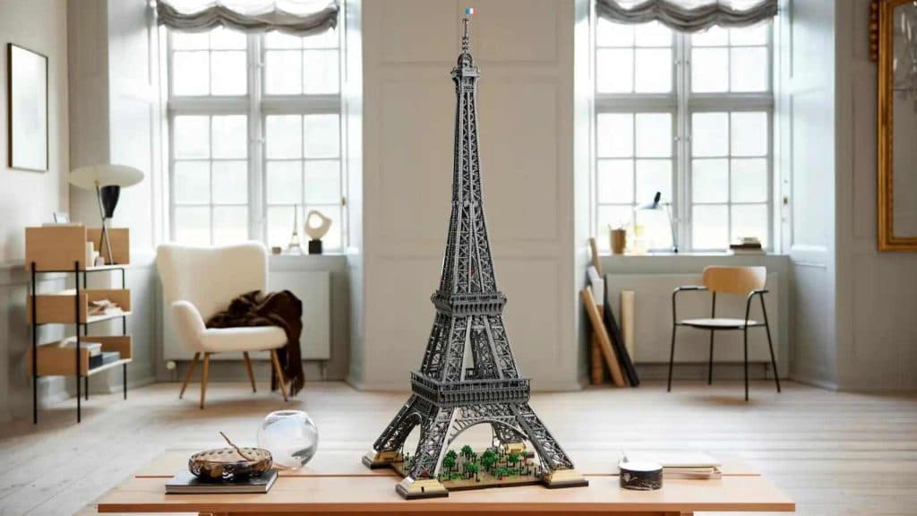 The LEGO Icons Eiffel Tower on display