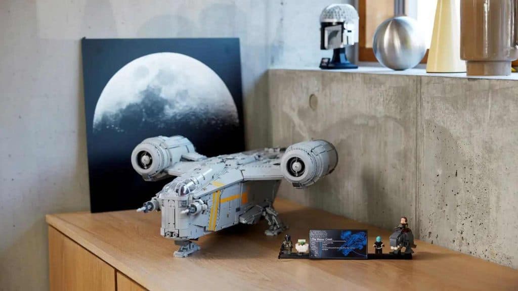The LEGO Star Wars The Razor Crest on display