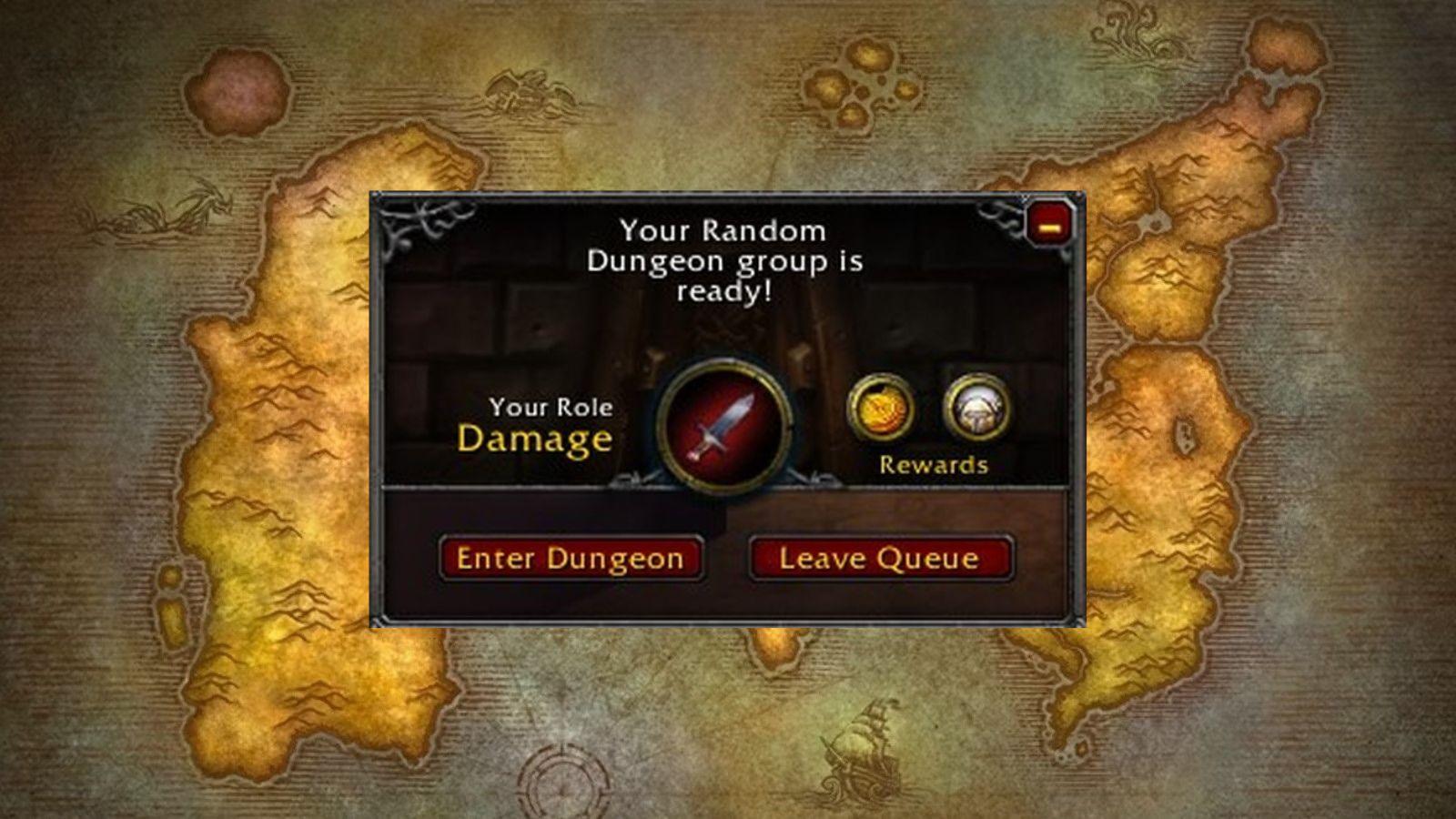 The dungeon finder logo menu from World of Warcraft