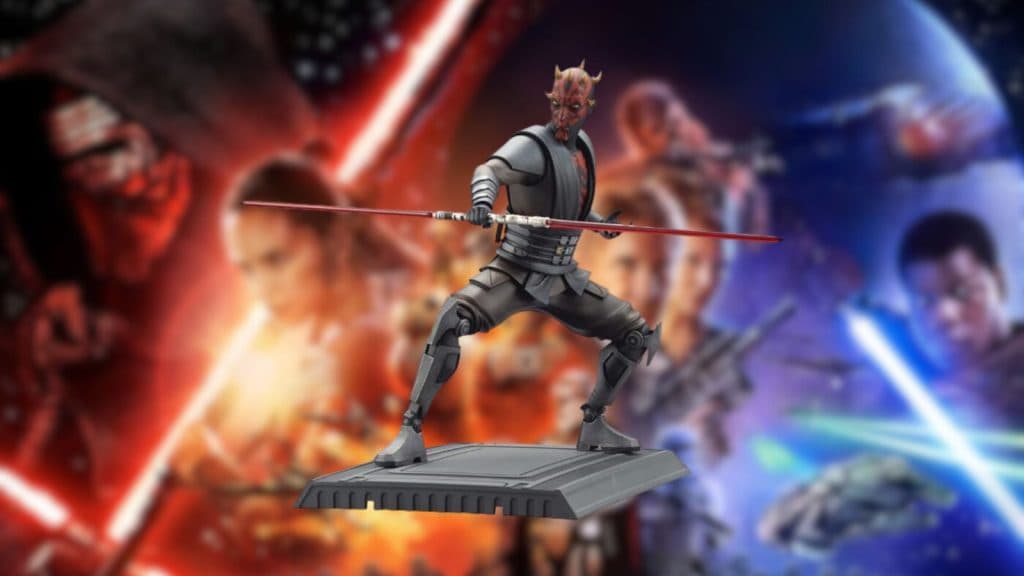 The Clone Wars Darth Maul with light saber statue