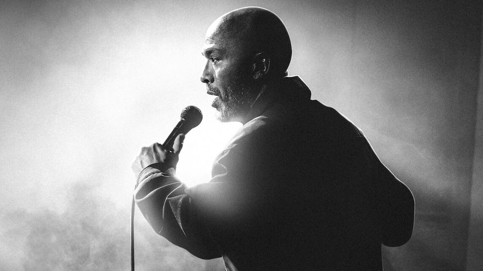 Comedian Jo Koy onstage during one of his Netflix specials.