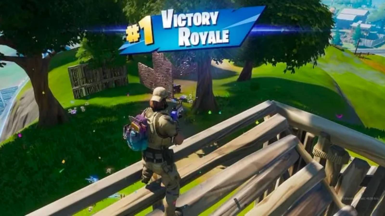 Fortnite player winning a match and earning a Victory Royale.