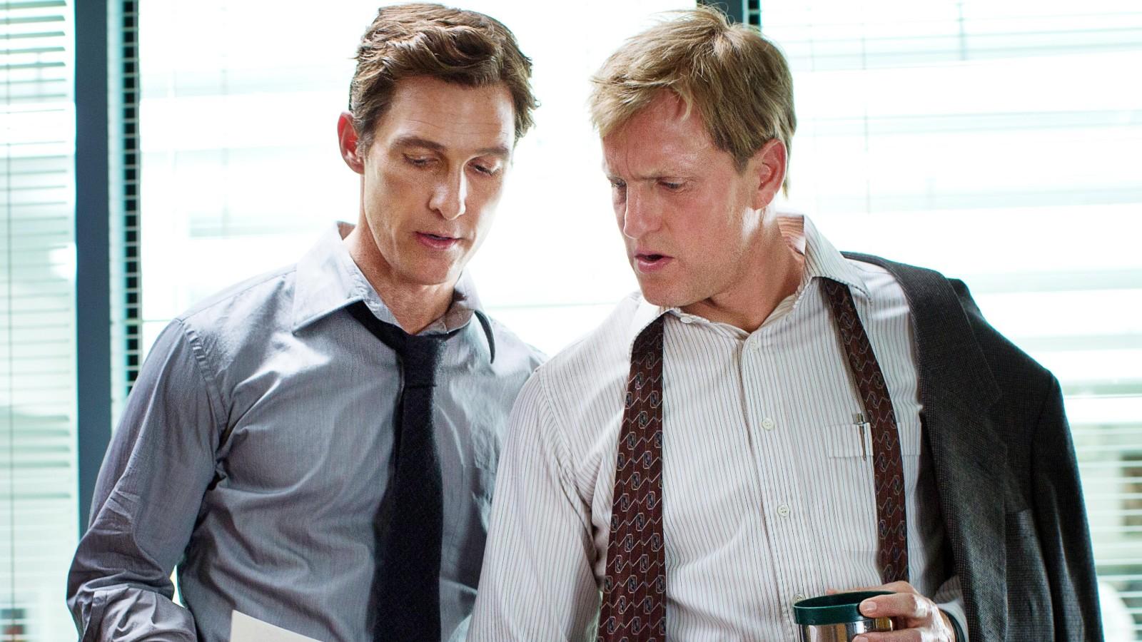 Matthew McConaughey and Woody Harrelson as cops in Season 1 of True Detective.