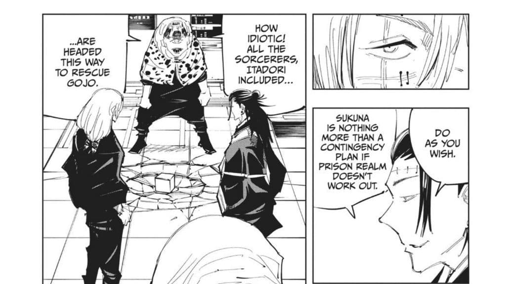 Jujutsu Kaisen manga panel foreshadowing Gojo's death