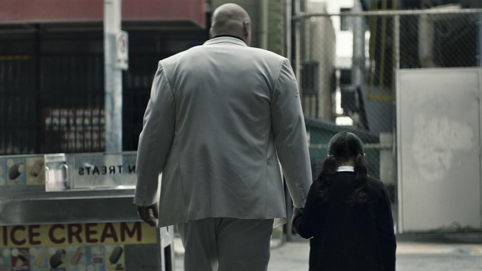 Wilson Fisk/Kingpin and the young Maya Lopez in Echo