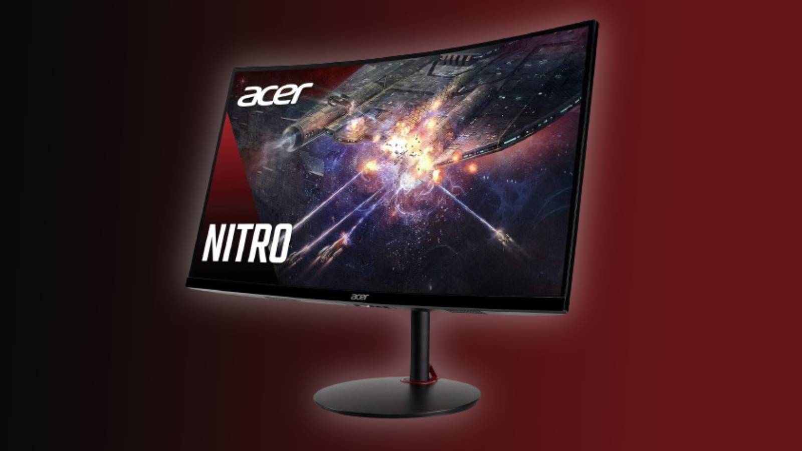 Image of the Acer Nitro XZ270 gaming monitor, with a red and black background.