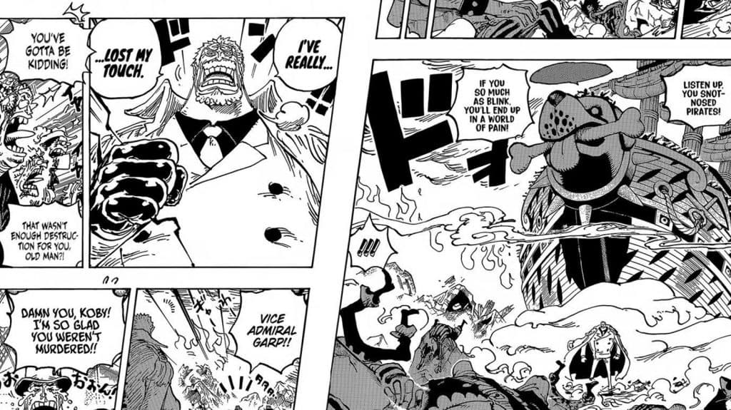 One Piece Garp fights Blackbeard Pirates