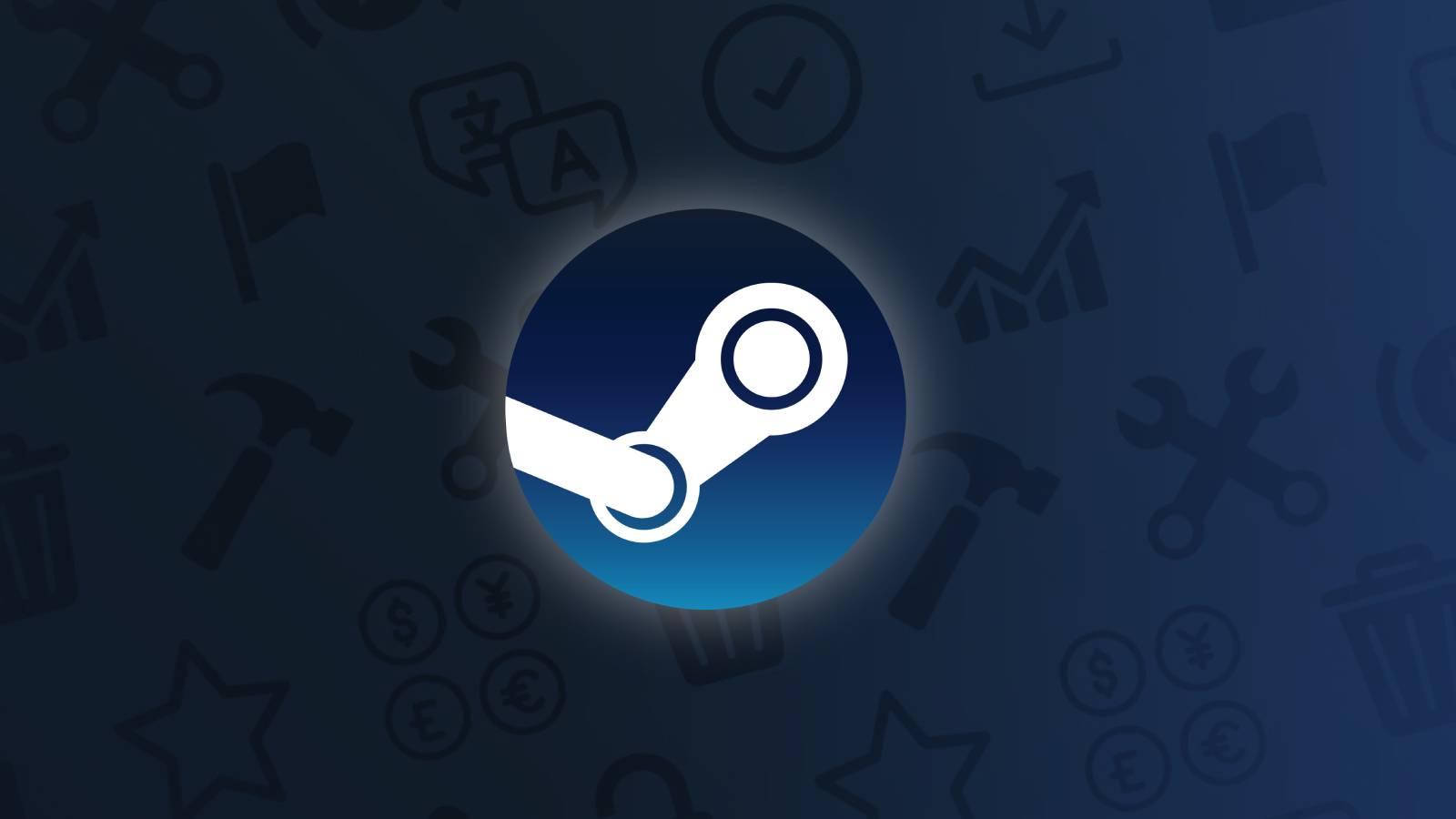 The Valve logo, sitting on the 'Steamworks' banner background.