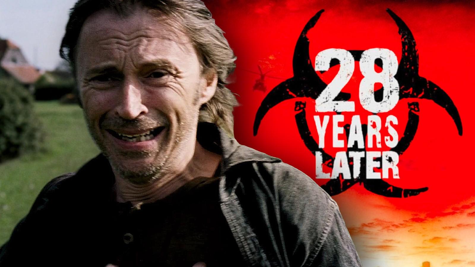 Robert Carlyle in 28 Weeks Later and a mock-up logo for 28 Years Later
