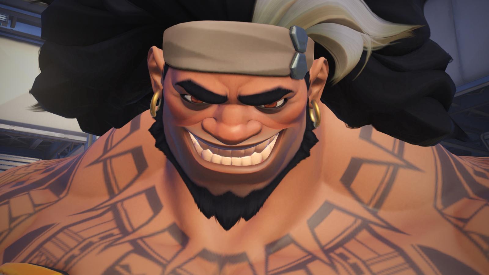 A screenshot of Mauga taken from one of his highlights in Overwatch 2.
