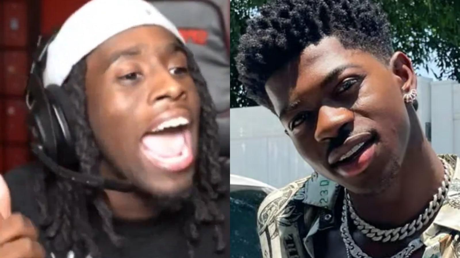 Kai Cenat and Lil Nas X in side-by-side photos