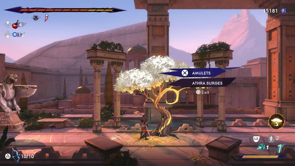Sargon at a wak-wak tree in Prince of Persia: The Lost Crown.