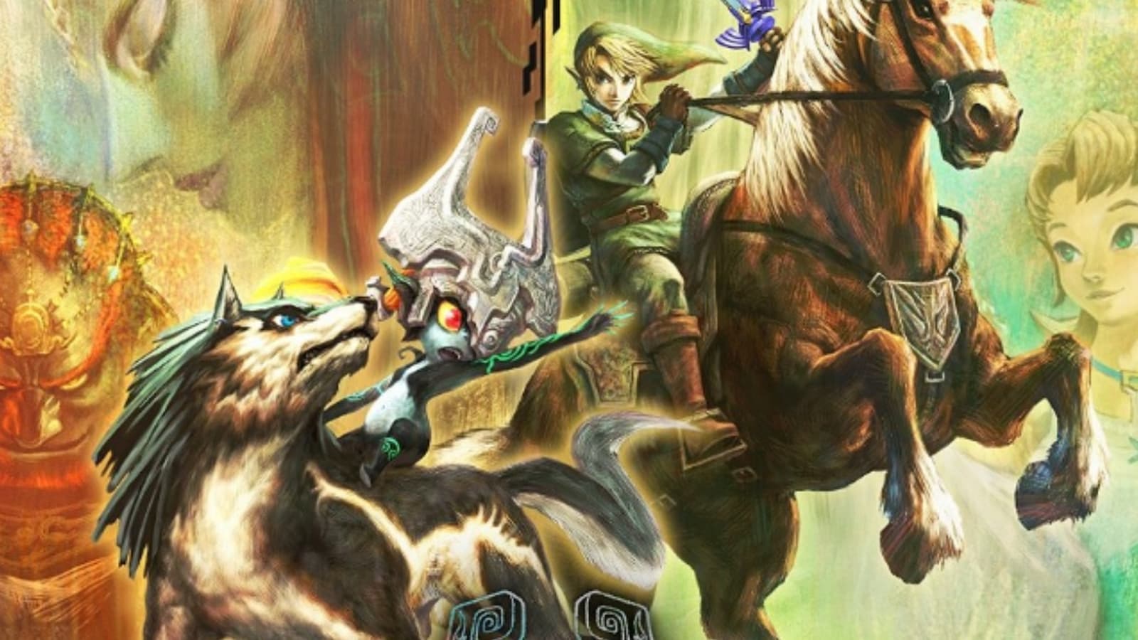 Link and Midna in official Twilight Princess Zelda artwork