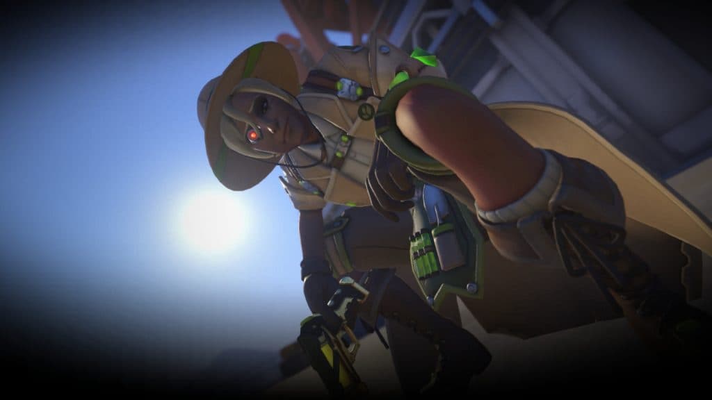 A screenshot of Ana sleeping an enemy in Overwatch 2.