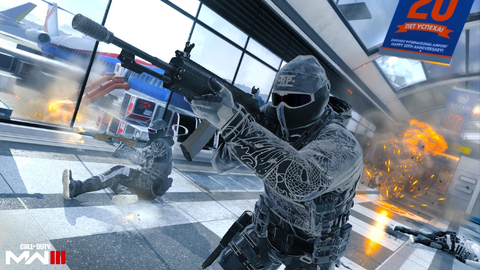 Modern Warfare 3 operator wearing ranked play skin on Terminal