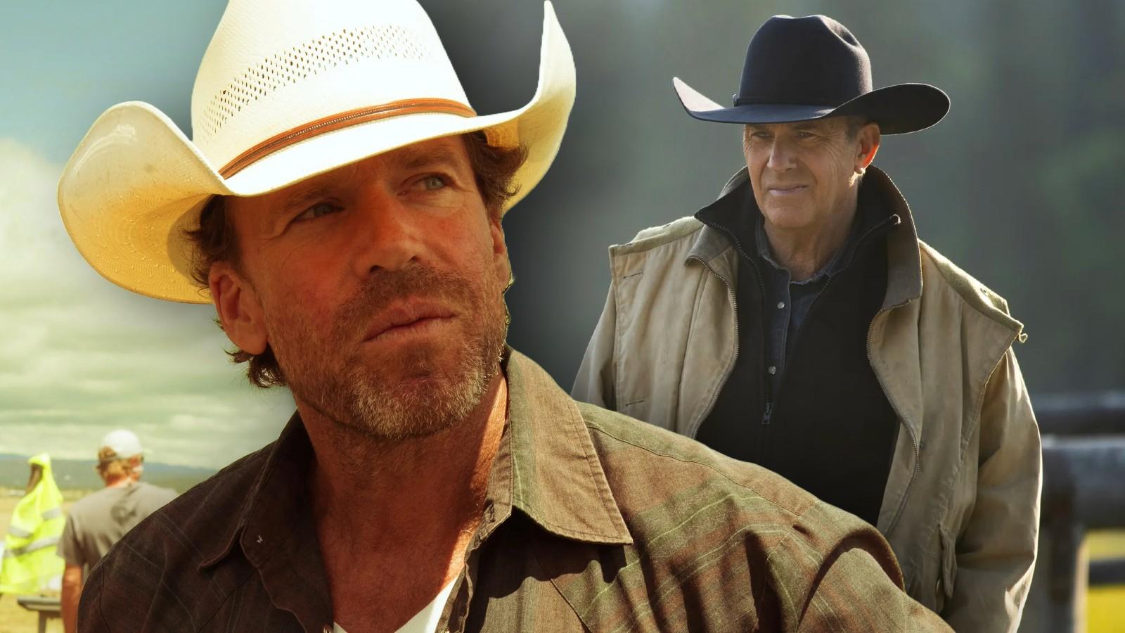 Taylor Sheridan and Kevin Costner in Yellowstone