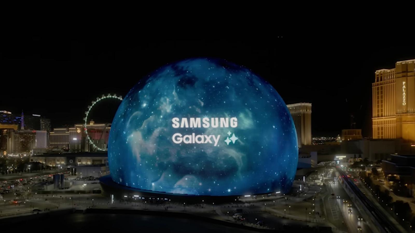 Samsung Galaxy Unpacked teaser in the Las Vegas Sphere