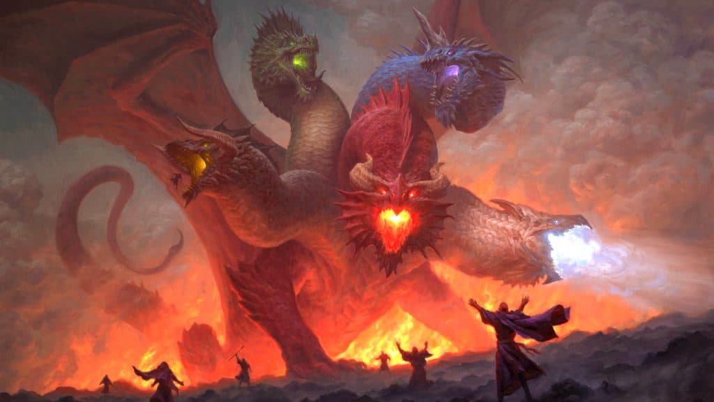Magic: The Gathering card art of Tiamat from Dungeons & Dragons