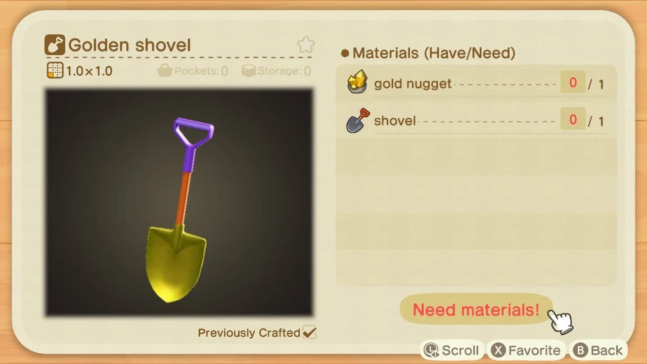 Golden Shovel Animal Crossing