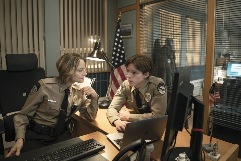 Jodie Foster and Finn Bennett in True Detective: Night Country