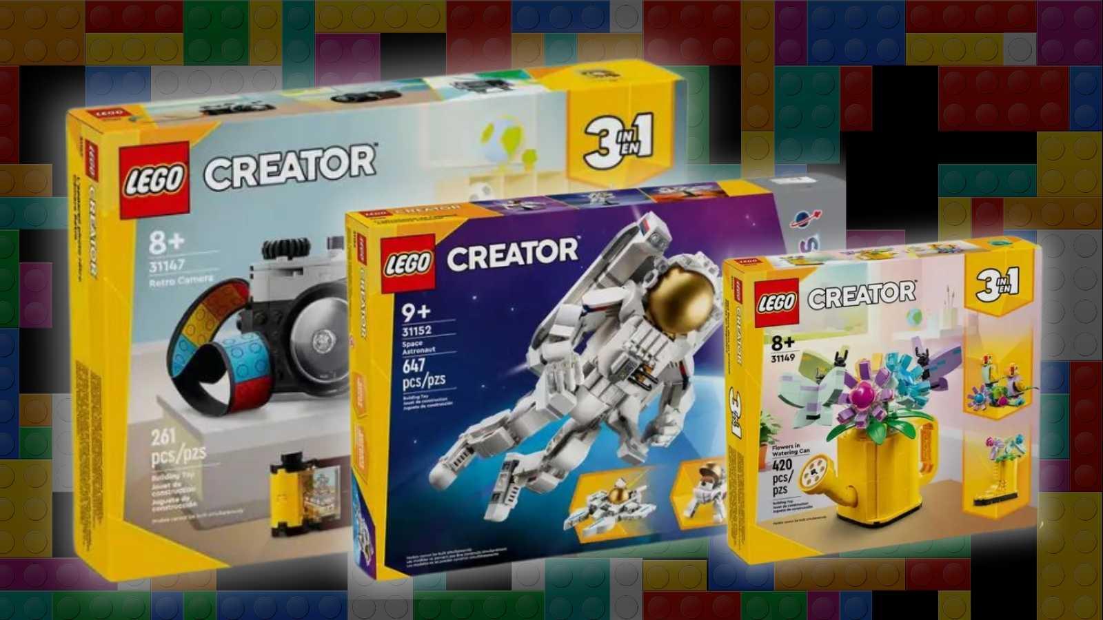 New LEGO Creator 3in1 sets on a LEGO background