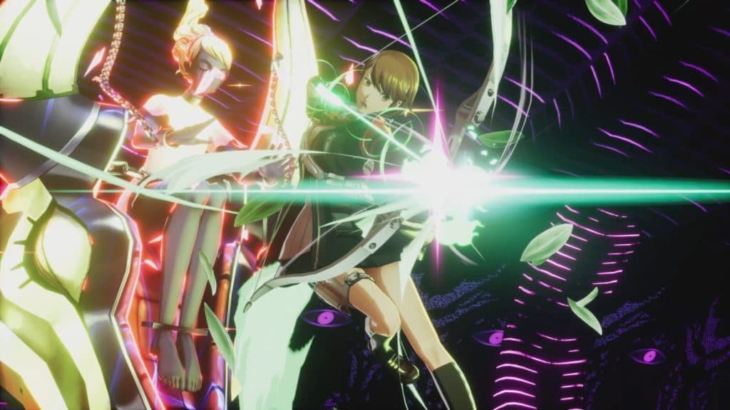 Yukari in battle in Persona 3 Reload