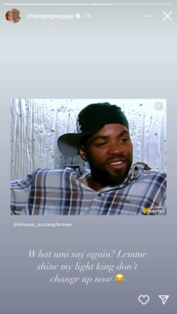 Drake shares Method Man interview on Instagram Stories