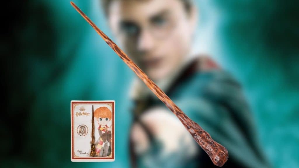 Spellbinding Ron Weasley magic wand with spell card