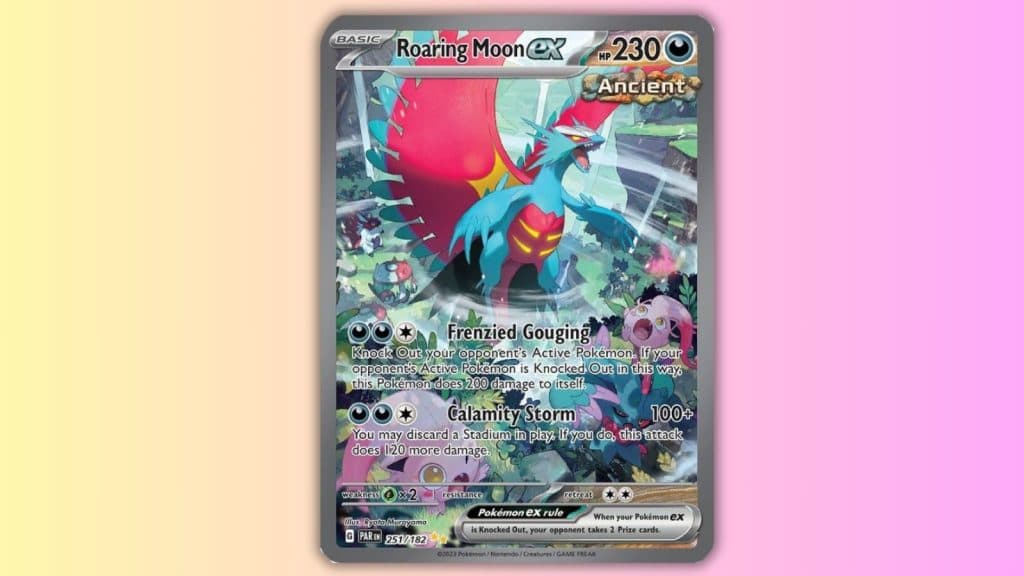 Roaring Moon ex Pokemon TCG card from Paradox Rift