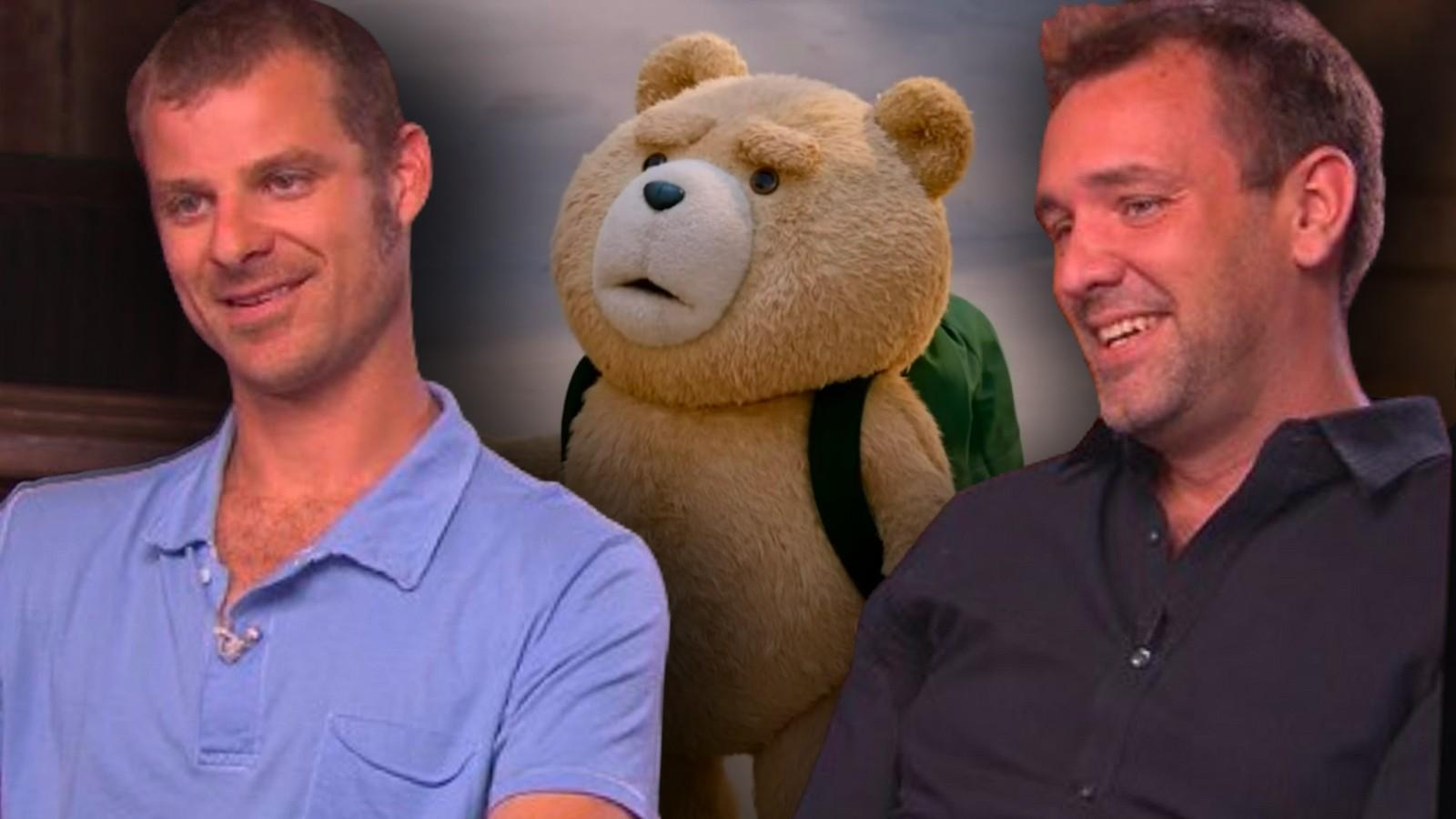 Trey Parker and Matt Stone, and a still from the Ted series