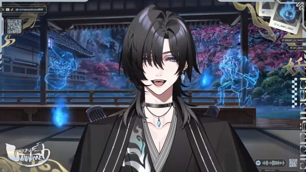 Unnamed (u-san) vtuber smiling