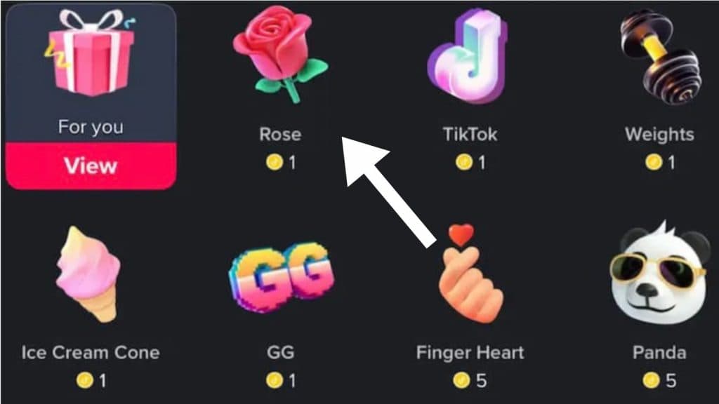 The rose is one of several TikTok gifts available