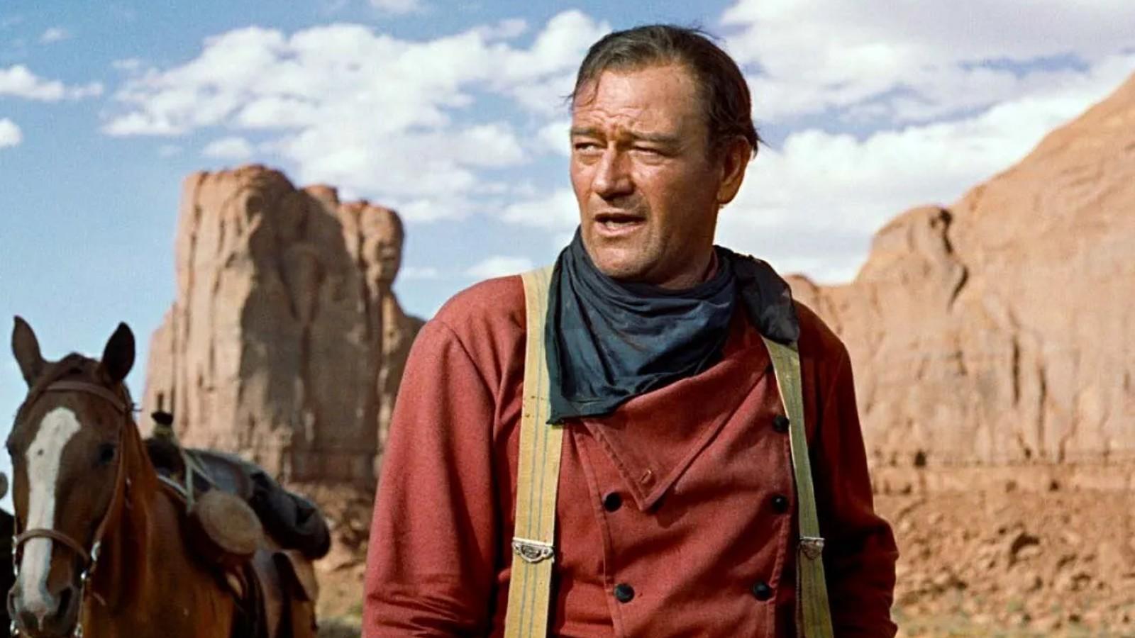 John Wayne in Monument Valley in The Searchers.
