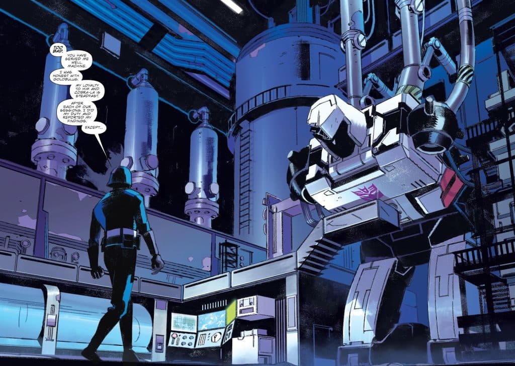 Cobra Commander holds Megatron prisoner