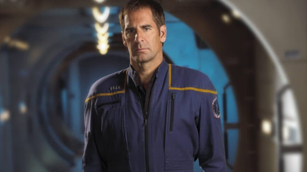 Captain Jonathan Archer stands in the corridor of the USS Enetrprise