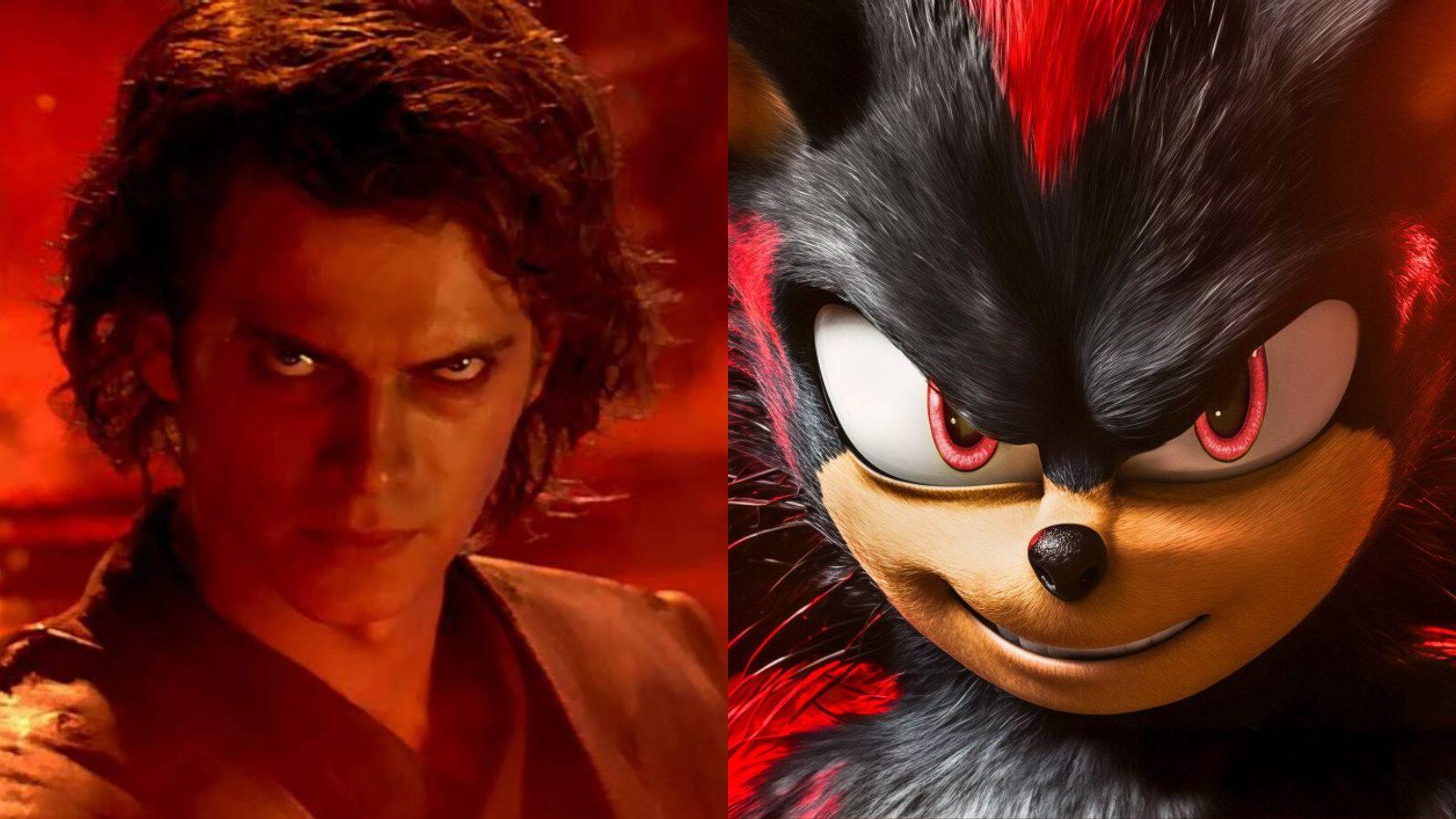 Hayden Christensen playing Anakin Skywalker. He is side by side with Shadow from the upcoming Sonic 3 movie.