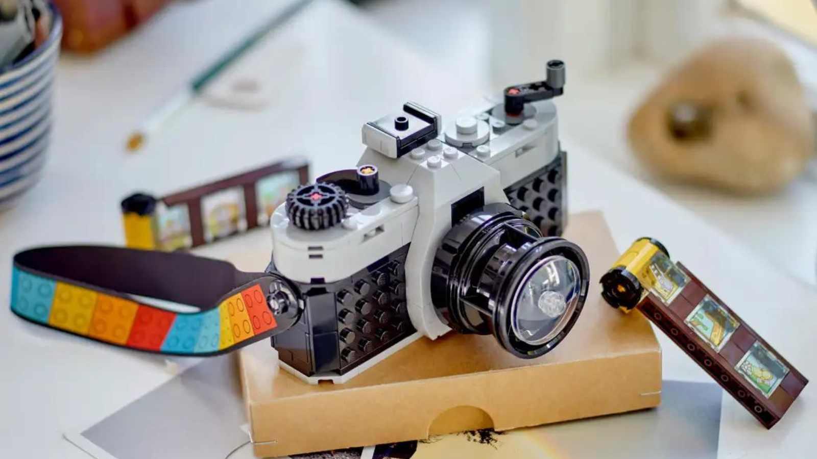 The LEGO-reimagined Retro Camera on display