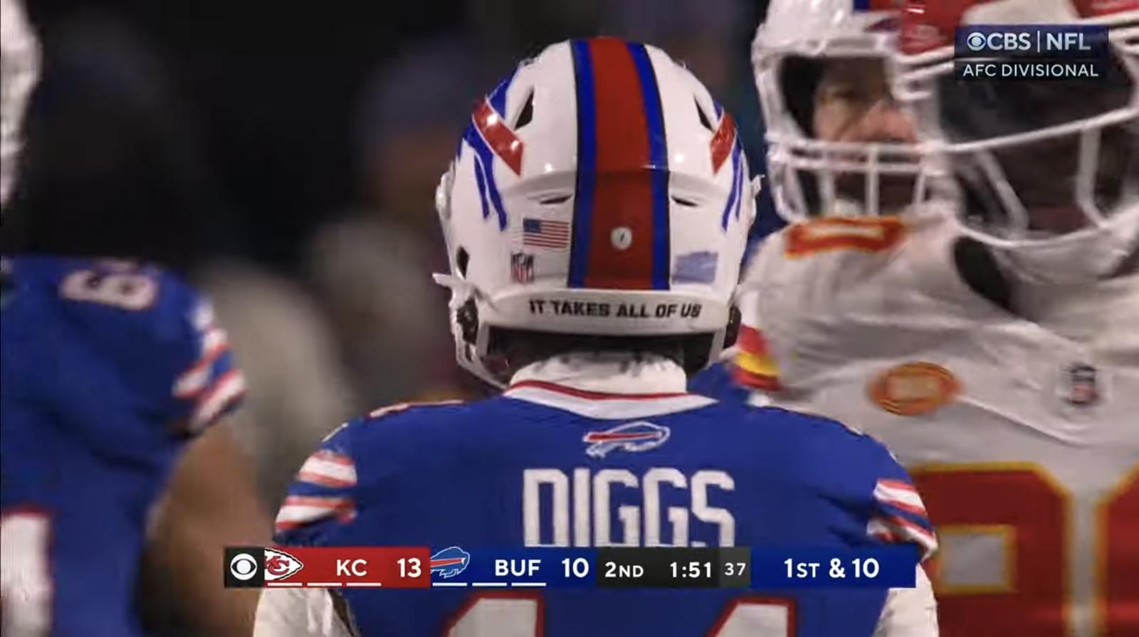 Stefon Diggs during Sunday’s battle between the Bills and Chiefs