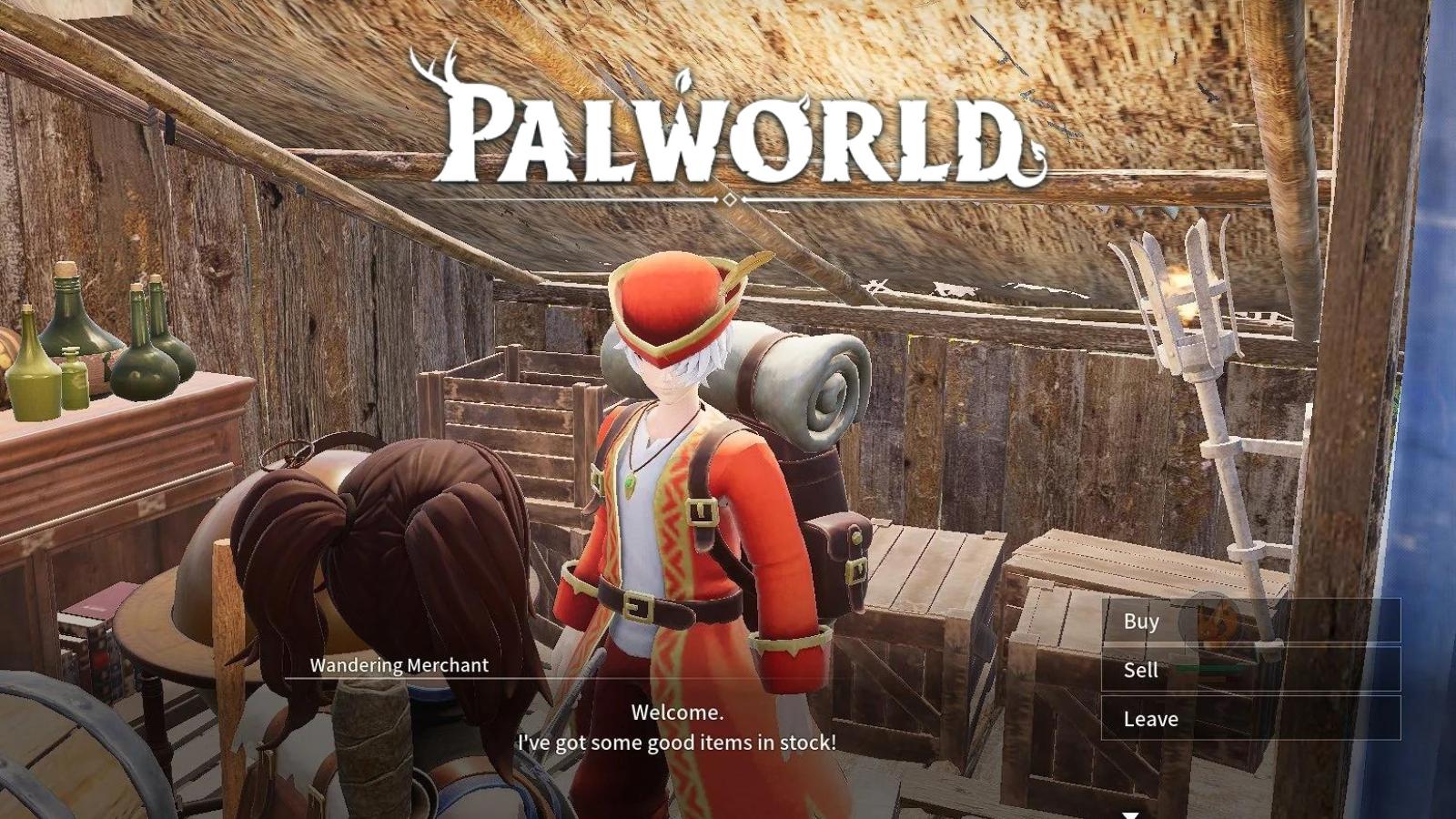 A merchant interaction in Palworld cover
