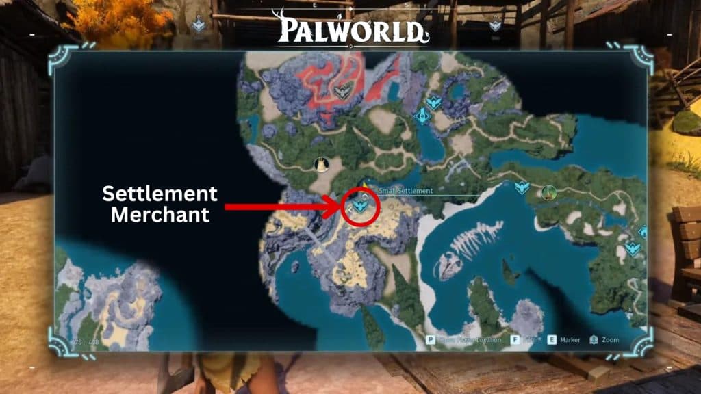 Palworld Settlement Merchant location